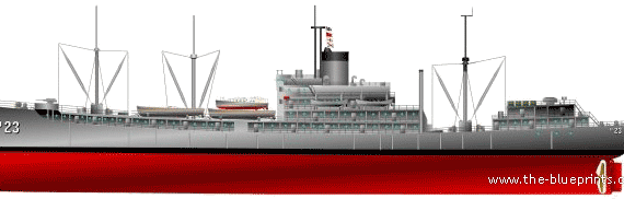 Ship USS AD-23 Arcadia [DestroyerTender] - drawings, dimensions, figures